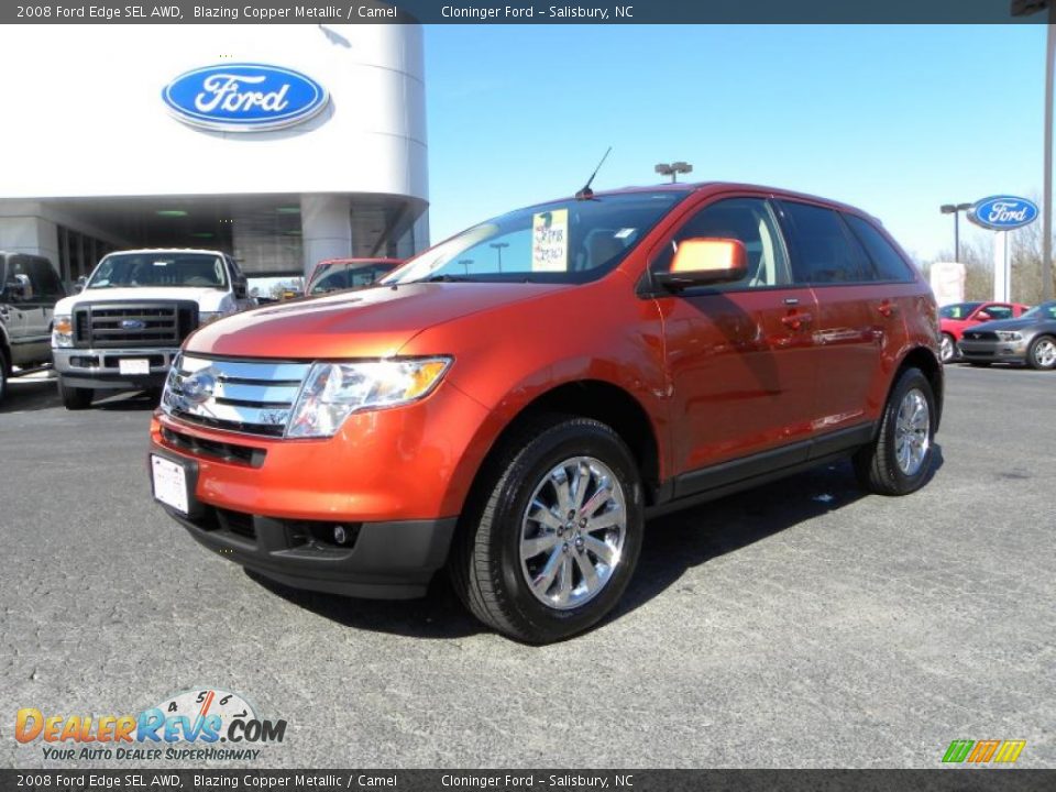 2008 Ford Edge SEL AWD Blazing Copper Metallic / Camel Photo #6
