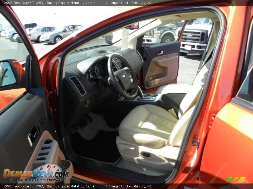 2008 Ford Edge SEL AWD Blazing Copper Metallic / Camel Photo #8