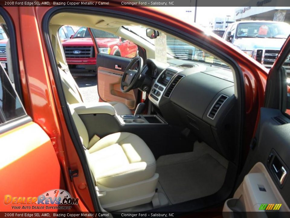 2008 Ford Edge SEL AWD Blazing Copper Metallic / Camel Photo #12