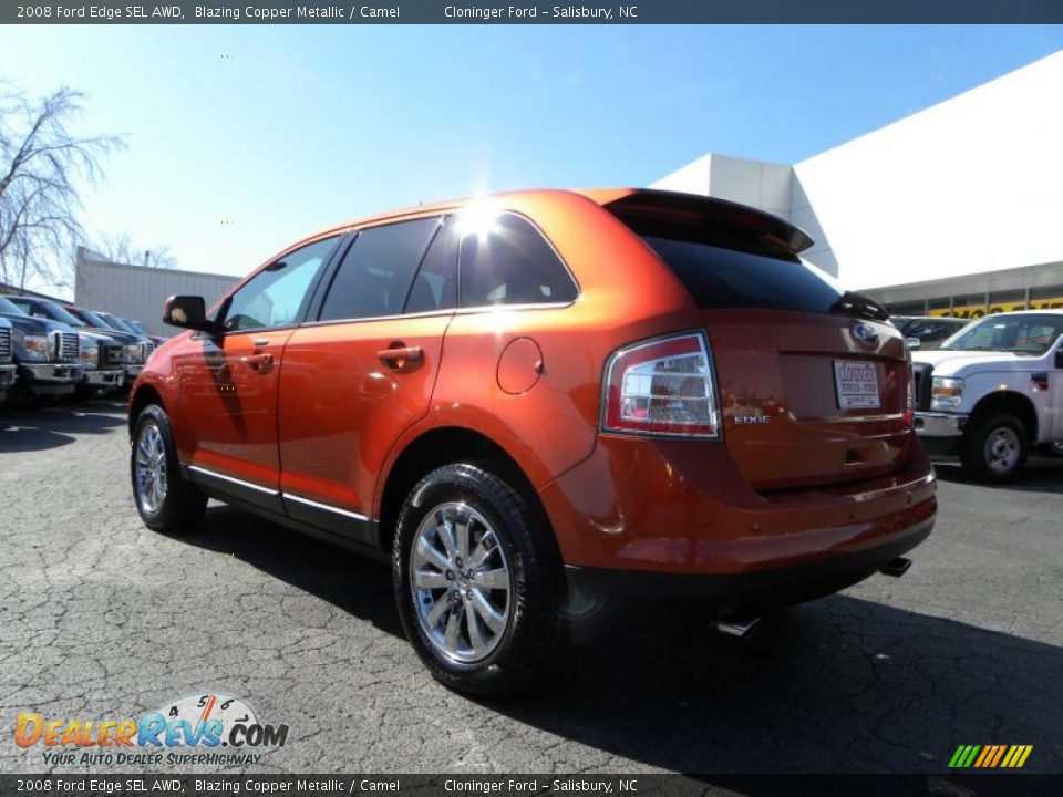 2008 Ford Edge SEL AWD Blazing Copper Metallic / Camel Photo #24