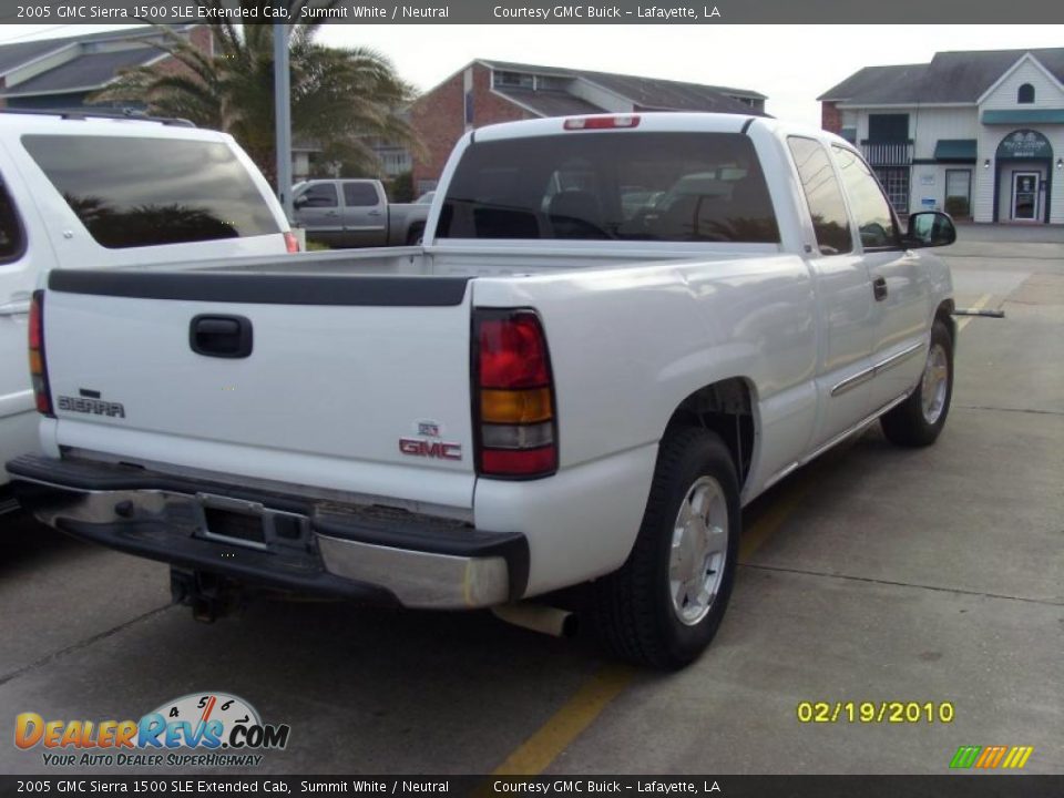 2005 GMC Sierra 1500 SLE Extended Cab Summit White / Neutral Photo #5