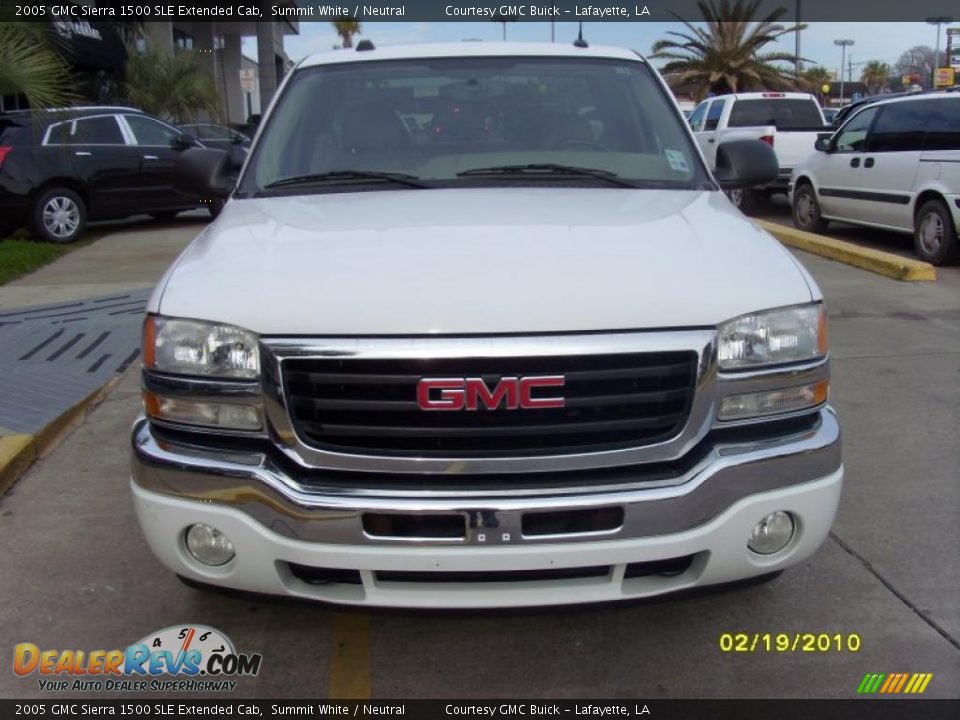 2005 GMC Sierra 1500 SLE Extended Cab Summit White / Neutral Photo #7