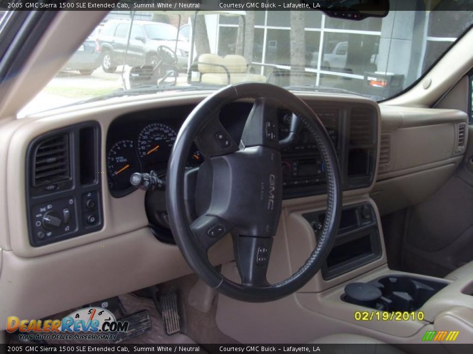2005 GMC Sierra 1500 SLE Extended Cab Summit White / Neutral Photo #10