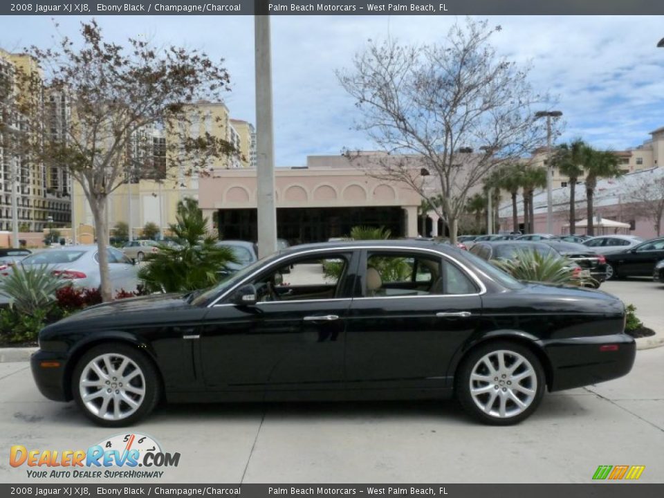 2008 Jaguar XJ XJ8 Ebony Black / Champagne/Charcoal Photo #3