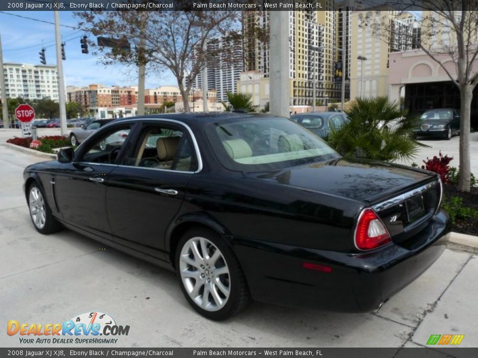 2008 Jaguar XJ XJ8 Ebony Black / Champagne/Charcoal Photo #4