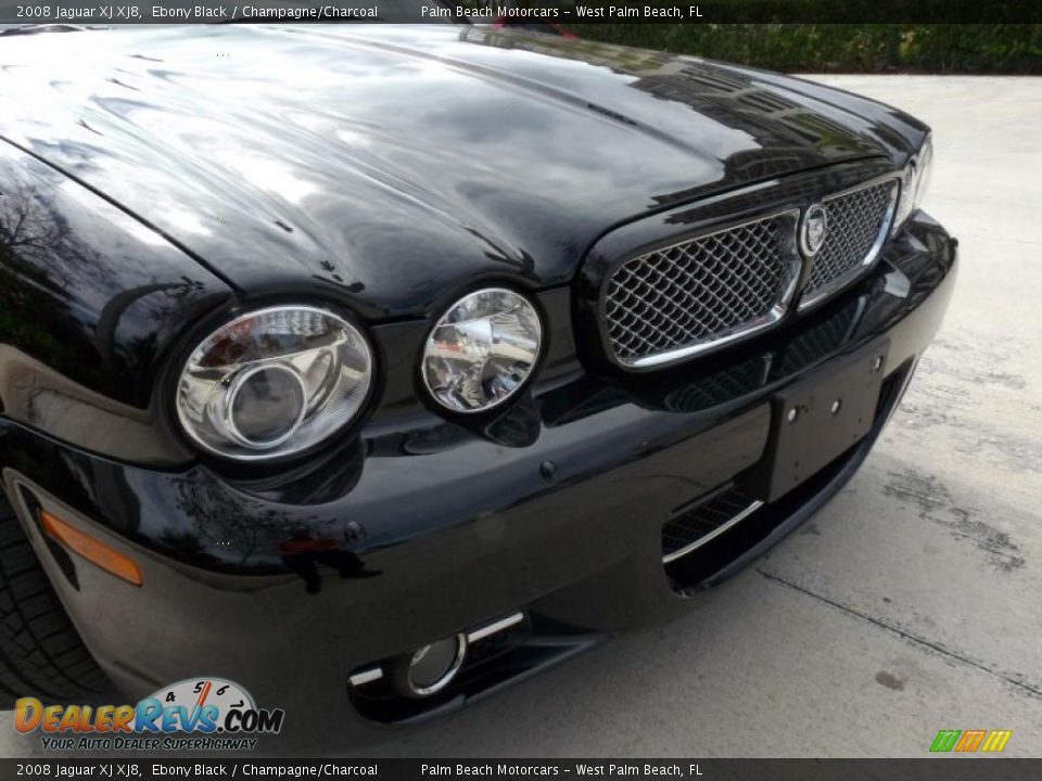 2008 Jaguar XJ XJ8 Ebony Black / Champagne/Charcoal Photo #8