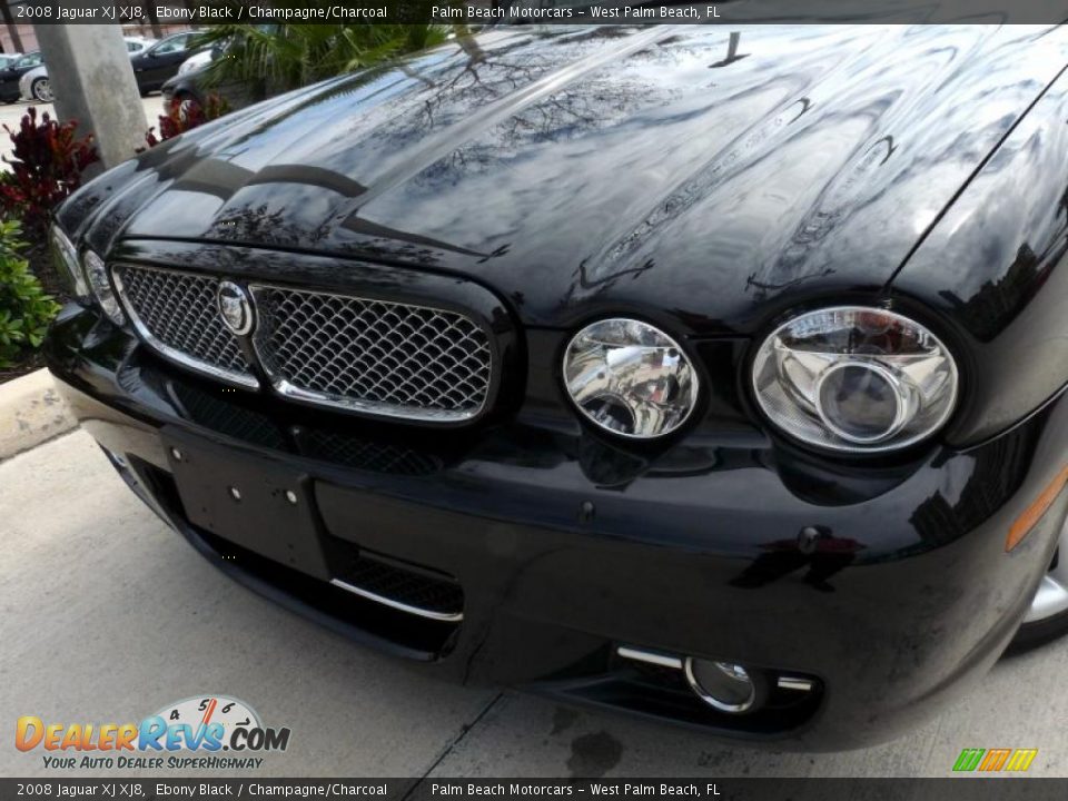 2008 Jaguar XJ XJ8 Ebony Black / Champagne/Charcoal Photo #9