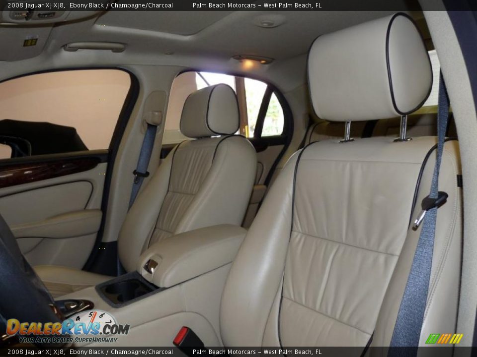 2008 Jaguar XJ XJ8 Ebony Black / Champagne/Charcoal Photo #18