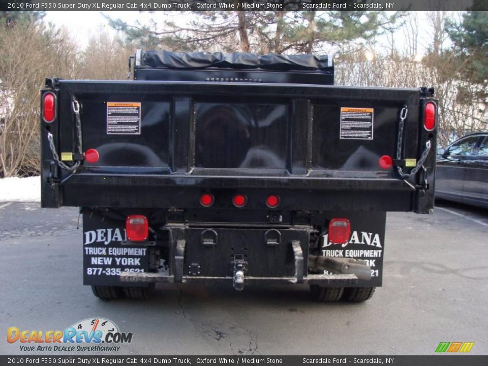 2010 Ford F550 Super Duty XL Regular Cab 4x4 Dump Truck Oxford White / Medium Stone Photo #7