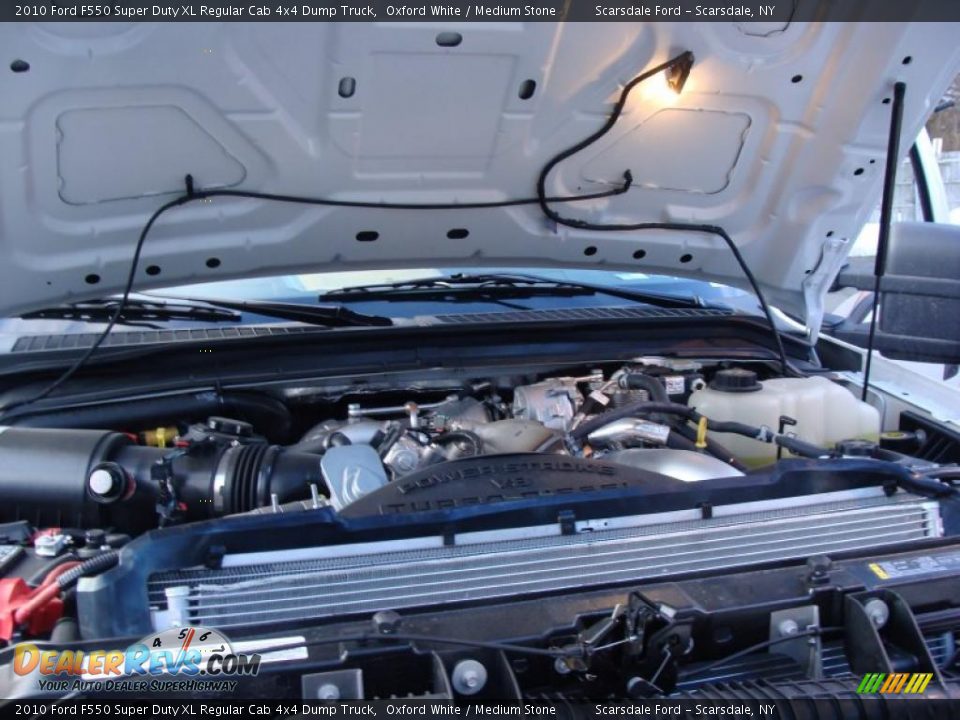 2010 Ford F550 Super Duty XL Regular Cab 4x4 Dump Truck Oxford White / Medium Stone Photo #22