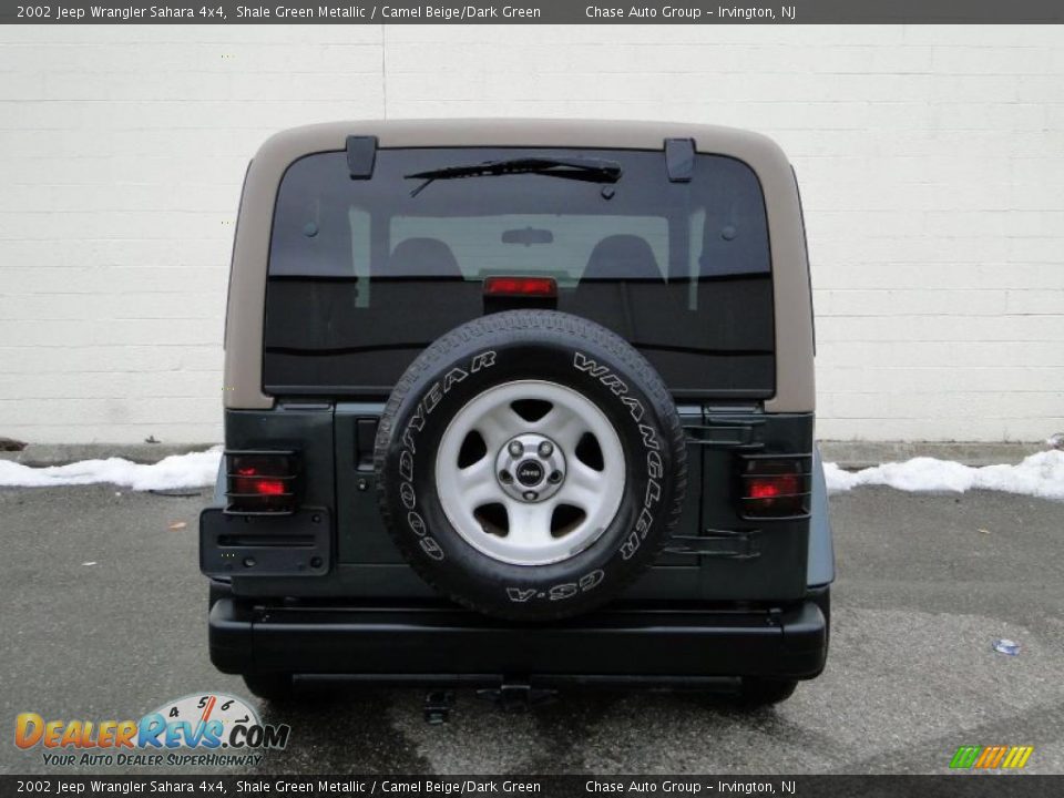 2002 Jeep Wrangler Sahara 4x4 Shale Green Metallic / Camel Beige/Dark Green Photo #8