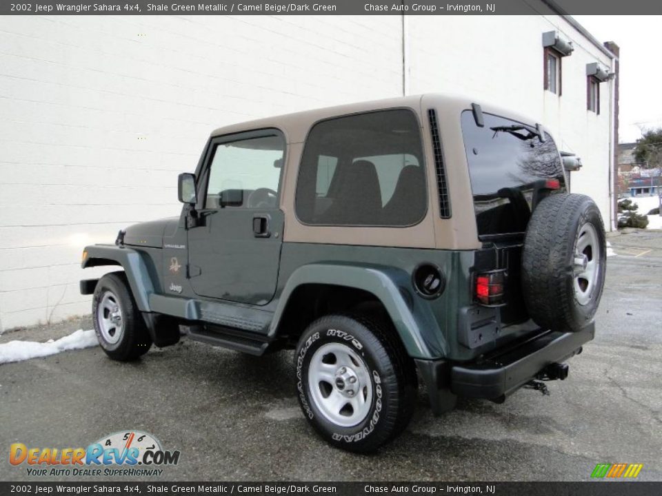 2002 Jeep Wrangler Sahara 4x4 Shale Green Metallic / Camel Beige/Dark Green Photo #9