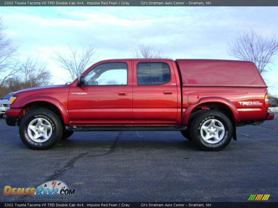 2002 Toyota Tacoma V6 Trd Double Cab 4x4 Impulse Red Pearl Gray Photo