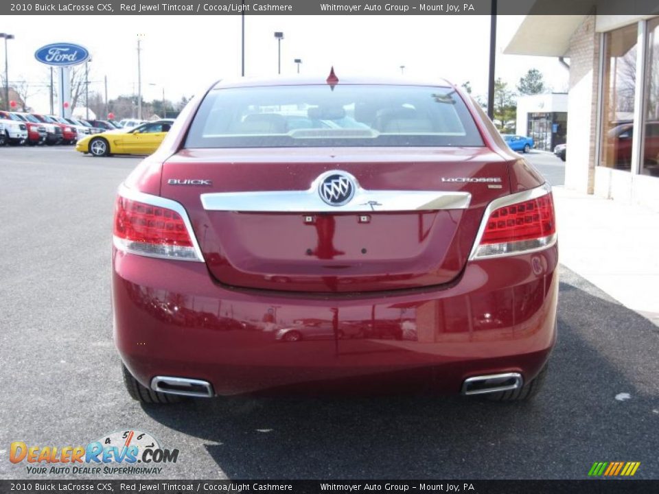 2010 Buick LaCrosse CXS Red Jewel Tintcoat / Cocoa/Light Cashmere Photo #5