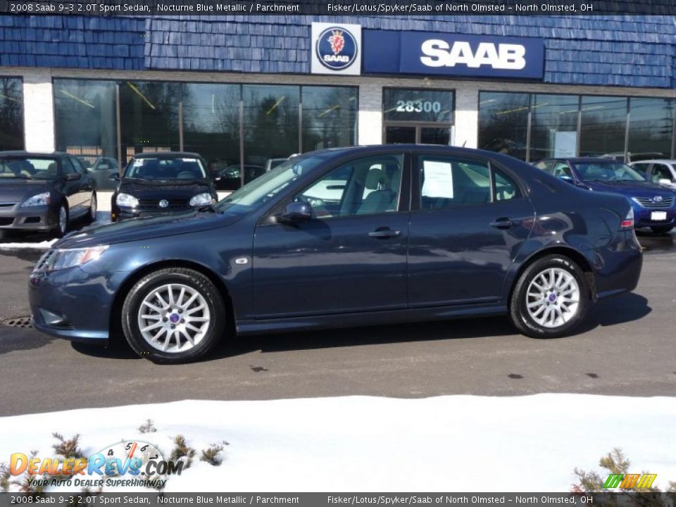 2008 Saab 9-3 2.0T Sport Sedan Nocturne Blue Metallic / Parchment Photo #2