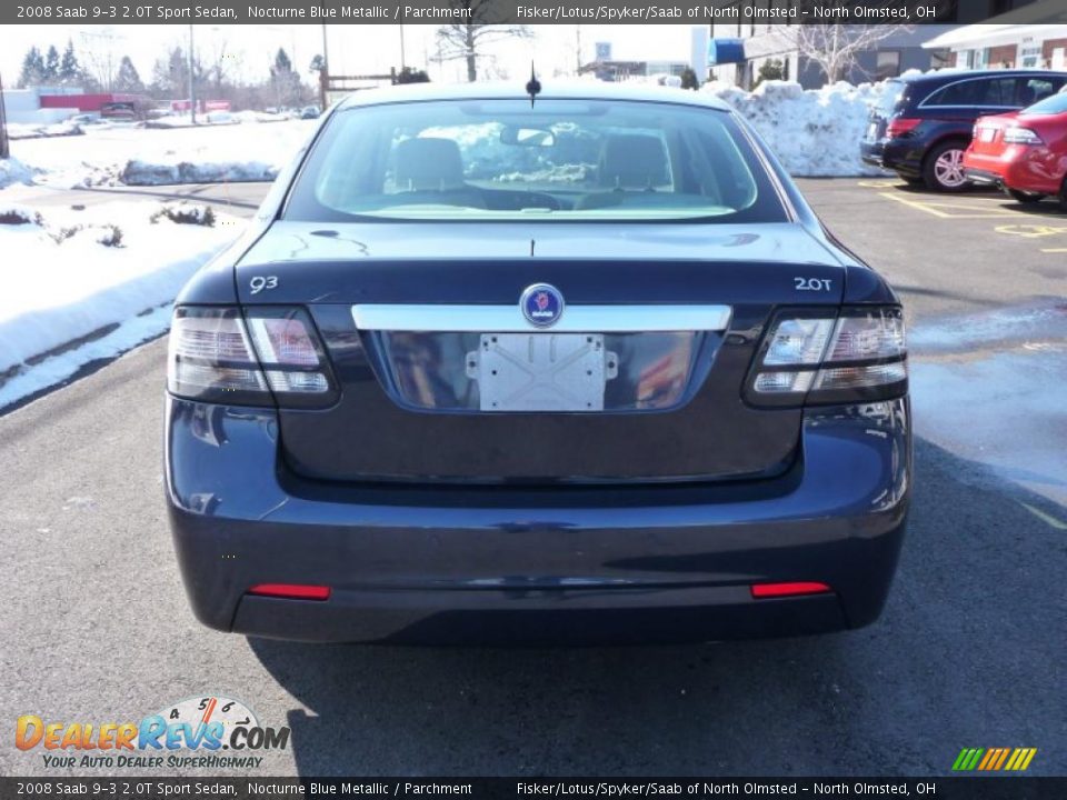 2008 Saab 9-3 2.0T Sport Sedan Nocturne Blue Metallic / Parchment Photo #7