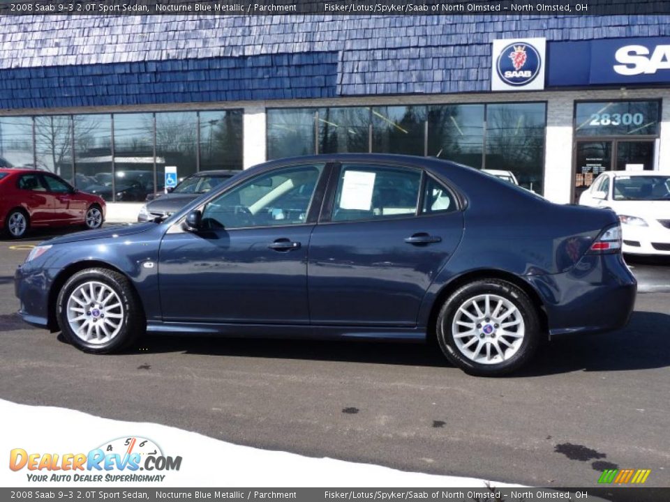 2008 Saab 9-3 2.0T Sport Sedan Nocturne Blue Metallic / Parchment Photo #8