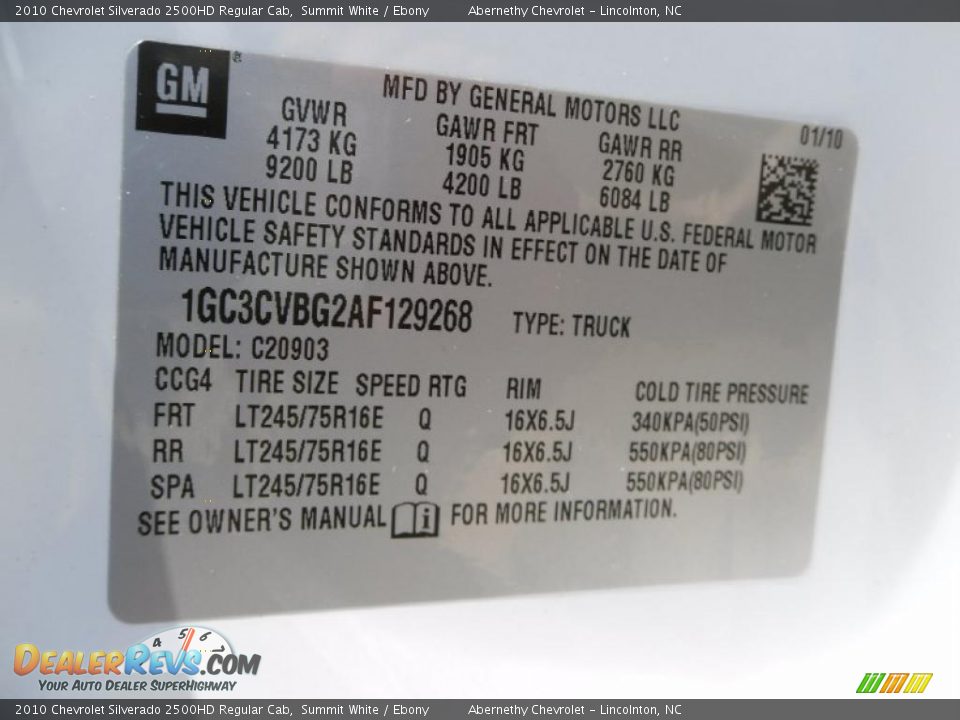 2010 Chevrolet Silverado 2500HD Regular Cab Summit White / Ebony Photo #7
