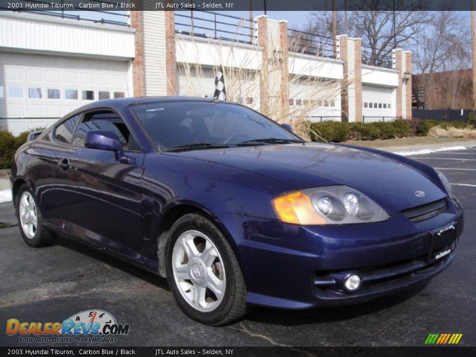 2003 Hyundai Tiburon Carbon Blue / Black Photo #8