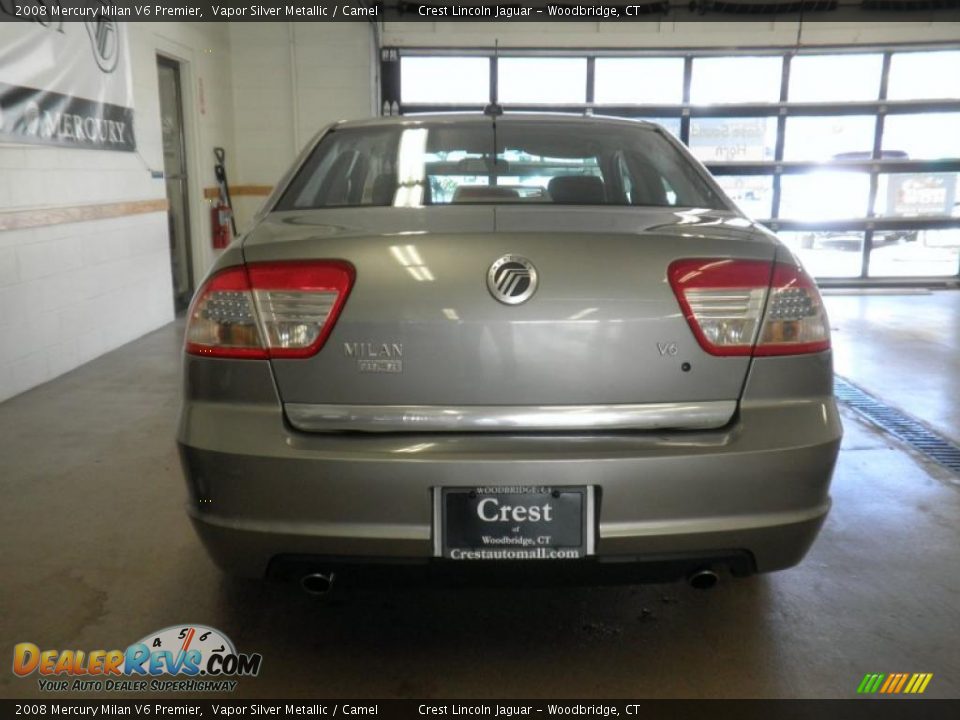 2008 Mercury Milan V6 Premier Vapor Silver Metallic / Camel Photo #3