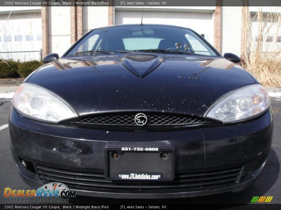 2002 Mercury Cougar V6 Coupe Black / Midnight Black/Red Photo #2