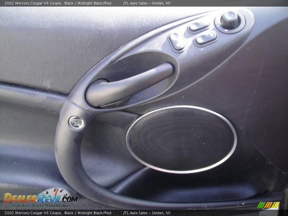 2002 Mercury Cougar V6 Coupe Black / Midnight Black/Red Photo #8