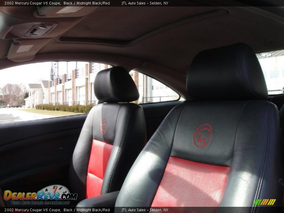 2002 Mercury Cougar V6 Coupe Black / Midnight Black/Red Photo #9
