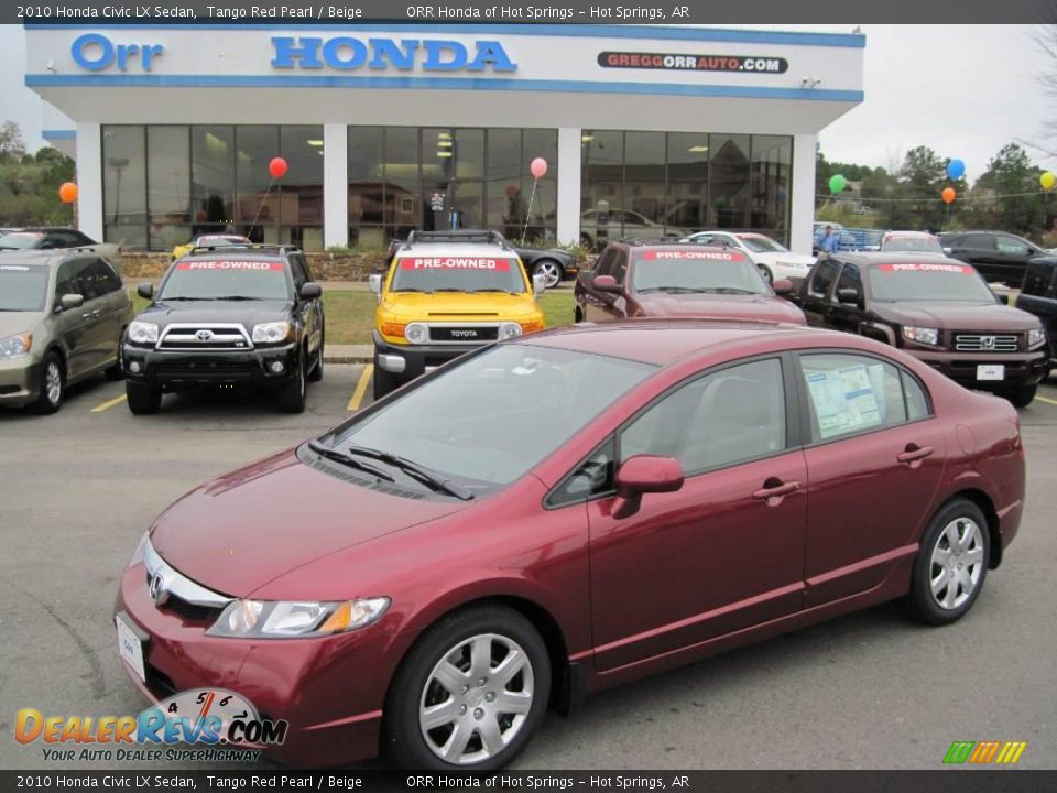 2010 Honda Civic LX Sedan Tango Red Pearl / Beige Photo #1