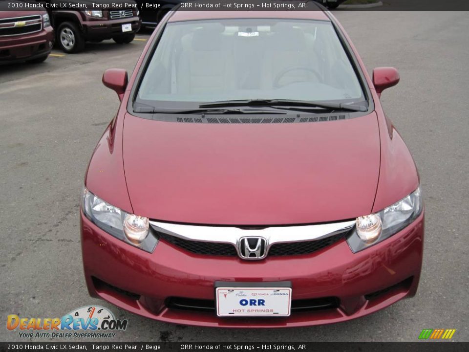 2010 Honda Civic LX Sedan Tango Red Pearl / Beige Photo #2