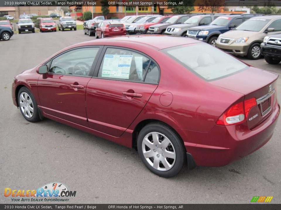 2010 Honda Civic LX Sedan Tango Red Pearl / Beige Photo #3