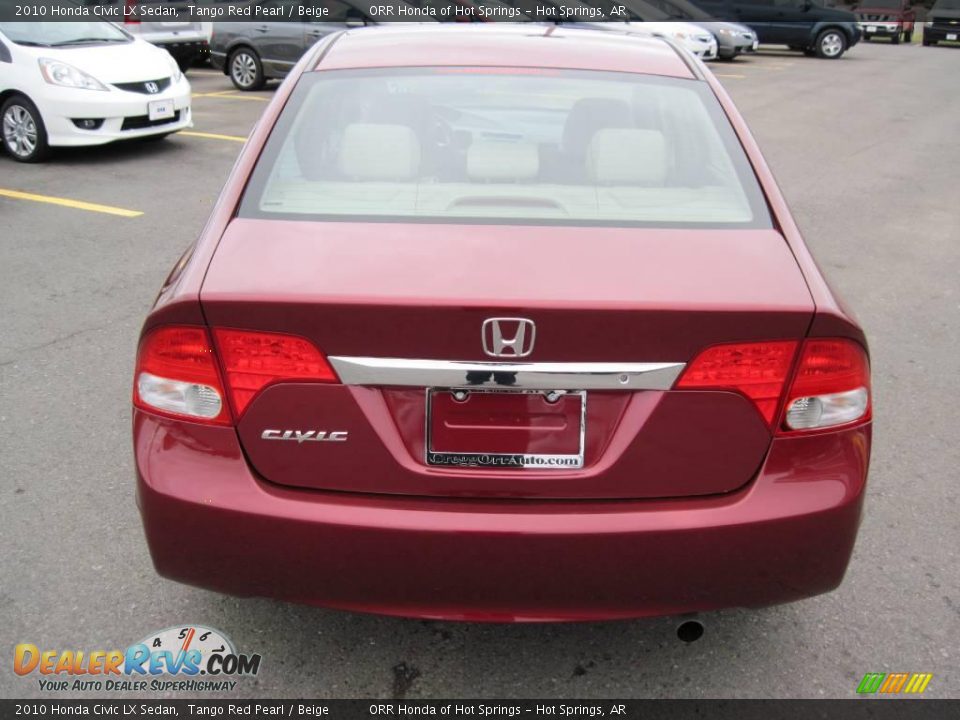 2010 Honda Civic LX Sedan Tango Red Pearl / Beige Photo #4