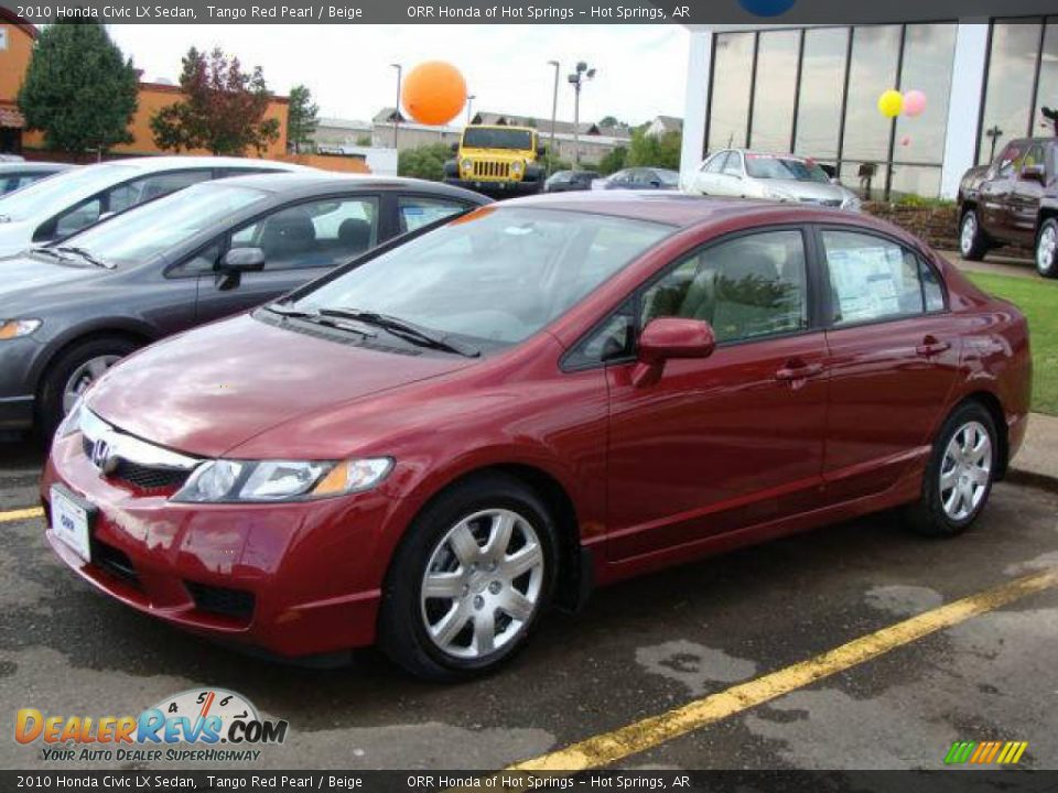 2010 Honda Civic LX Sedan Tango Red Pearl / Beige Photo #6