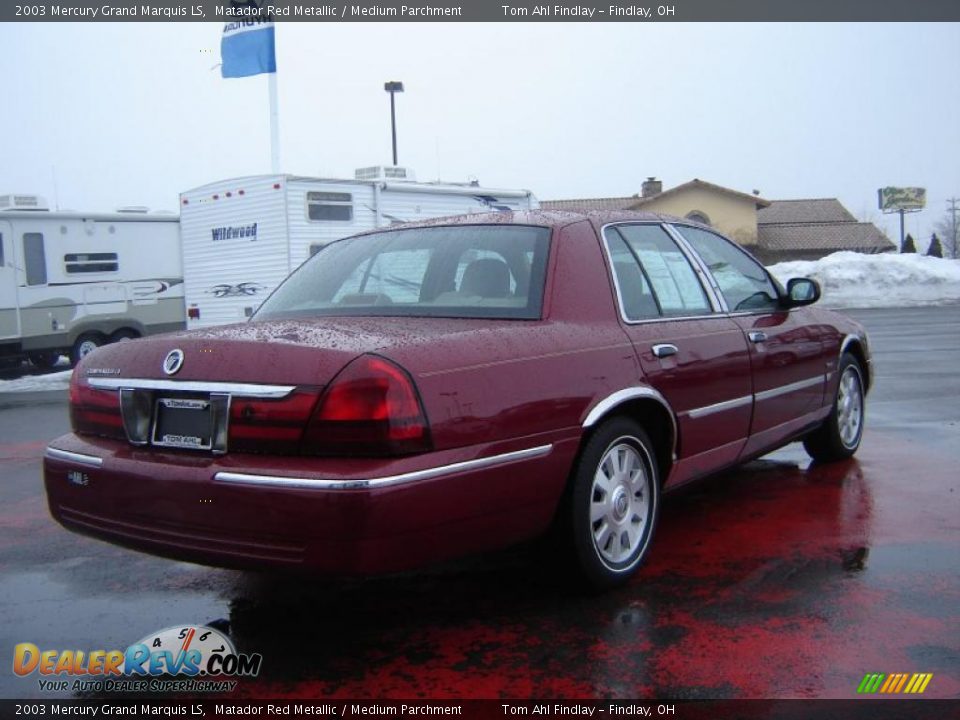 2003 Mercury Grand Marquis LS Matador Red Metallic / Medium Parchment Photo #5