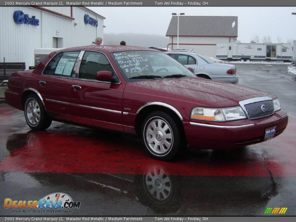 2003 Mercury Grand Marquis LS Matador Red Metallic / Medium Parchment Photo #7