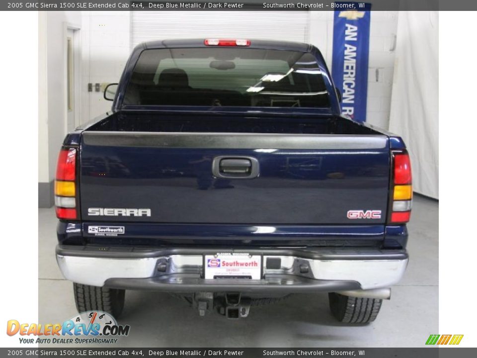 2005 GMC Sierra 1500 SLE Extended Cab 4x4 Deep Blue Metallic / Dark Pewter Photo #3
