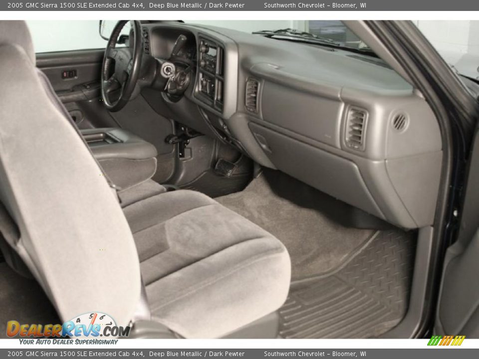 2005 GMC Sierra 1500 SLE Extended Cab 4x4 Deep Blue Metallic / Dark Pewter Photo #4