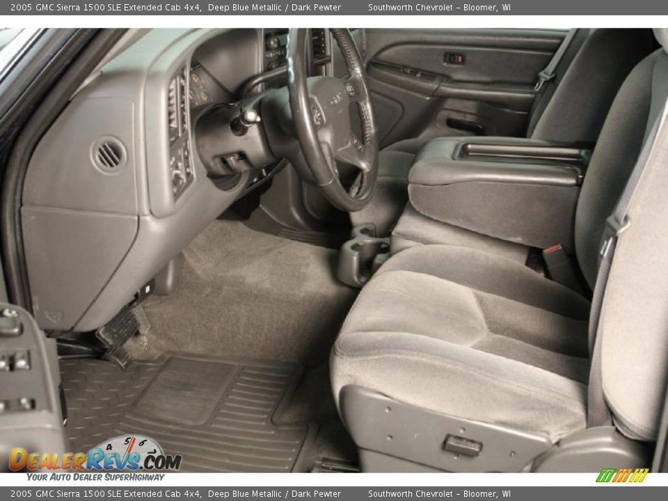 2005 GMC Sierra 1500 SLE Extended Cab 4x4 Deep Blue Metallic / Dark Pewter Photo #5