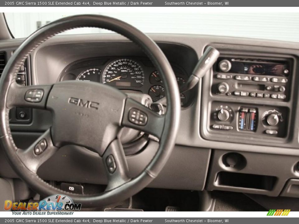 2005 GMC Sierra 1500 SLE Extended Cab 4x4 Deep Blue Metallic / Dark Pewter Photo #8