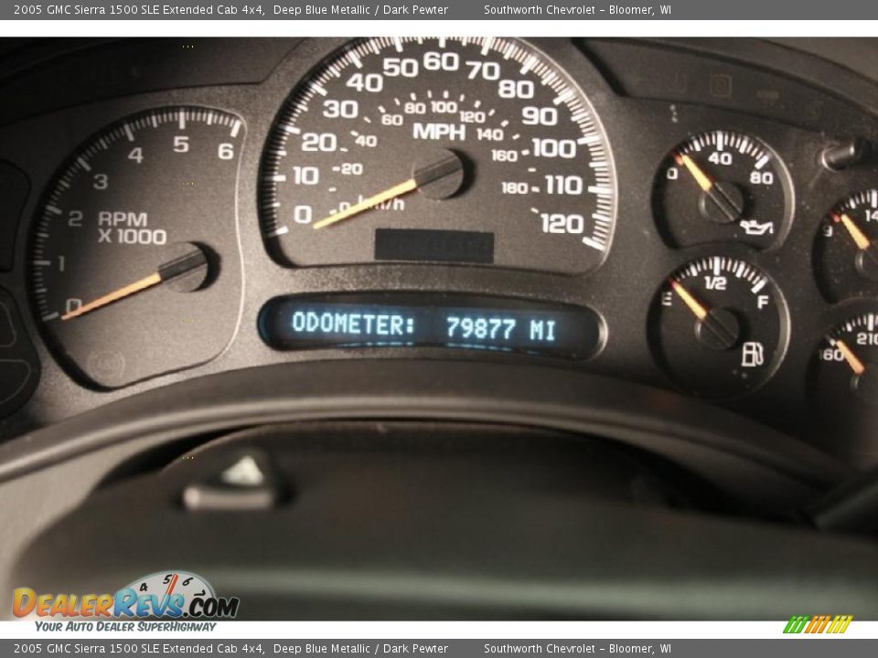 2005 GMC Sierra 1500 SLE Extended Cab 4x4 Deep Blue Metallic / Dark Pewter Photo #9
