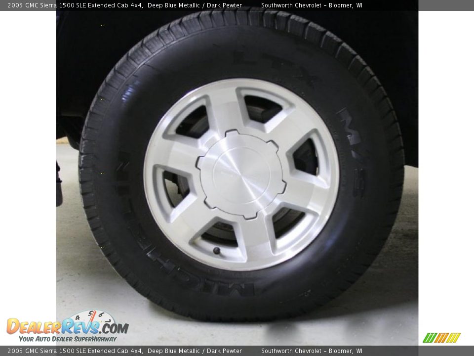 2005 GMC Sierra 1500 SLE Extended Cab 4x4 Deep Blue Metallic / Dark Pewter Photo #11
