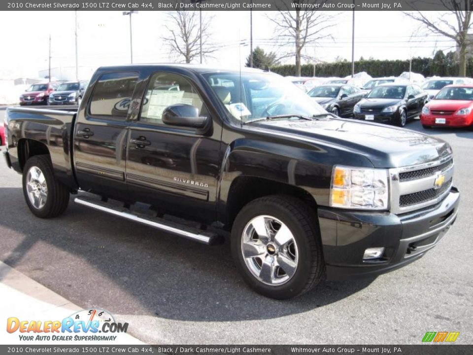 2010 Chevrolet Silverado 1500 LTZ Crew Cab 4x4 Black / Dark Cashmere/Light Cashmere Photo #3