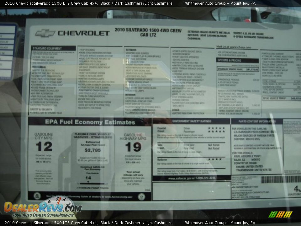 2010 Chevrolet Silverado 1500 LTZ Crew Cab 4x4 Black / Dark Cashmere/Light Cashmere Photo #4