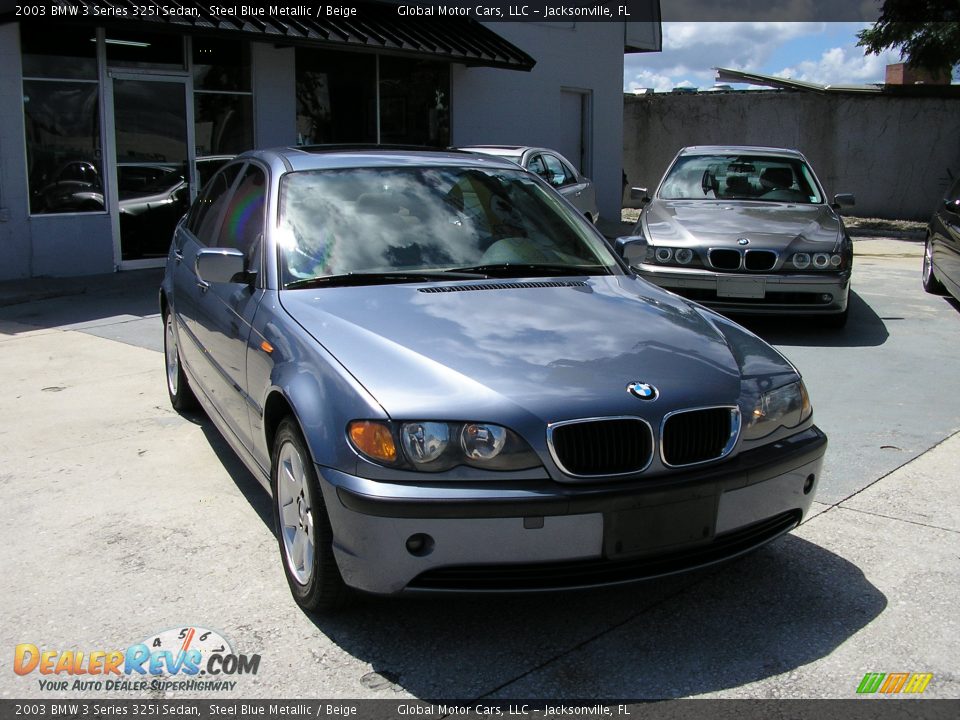 2003 BMW 3 Series 325i Sedan Steel Blue Metallic / Beige Photo #14