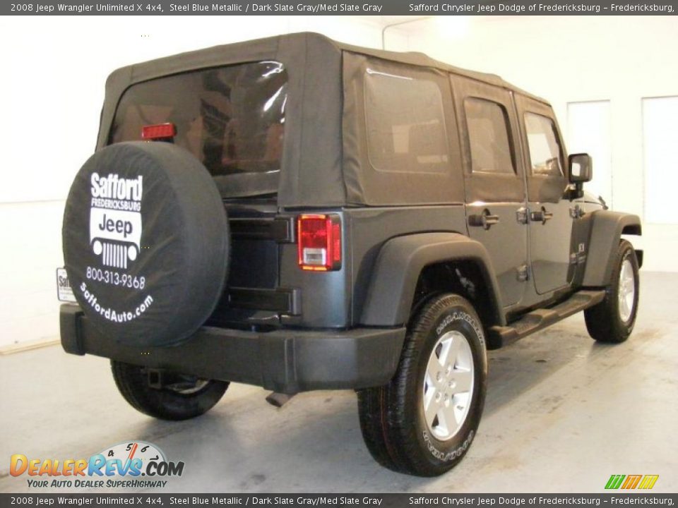 2008 Jeep Wrangler Unlimited X 4x4 Steel Blue Metallic / Dark Slate Gray/Med Slate Gray Photo #4