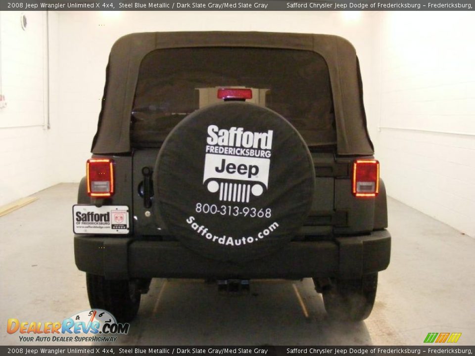 2008 Jeep Wrangler Unlimited X 4x4 Steel Blue Metallic / Dark Slate Gray/Med Slate Gray Photo #5