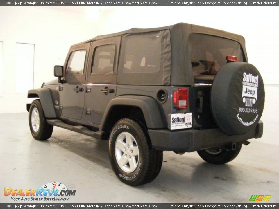 2008 Jeep Wrangler Unlimited X 4x4 Steel Blue Metallic / Dark Slate Gray/Med Slate Gray Photo #6