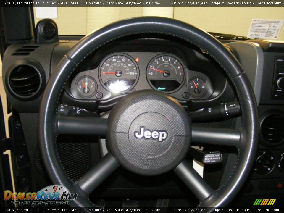 2008 Jeep Wrangler Unlimited X 4x4 Steel Blue Metallic / Dark Slate Gray/Med Slate Gray Photo #8