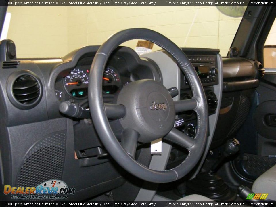 2008 Jeep Wrangler Unlimited X 4x4 Steel Blue Metallic / Dark Slate Gray/Med Slate Gray Photo #10