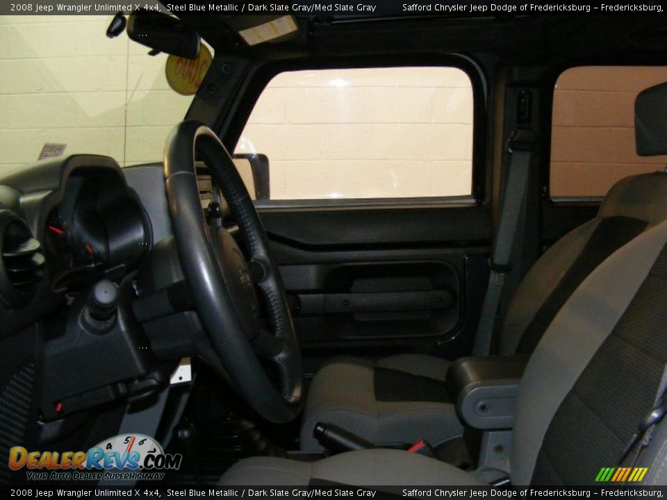 2008 Jeep Wrangler Unlimited X 4x4 Steel Blue Metallic / Dark Slate Gray/Med Slate Gray Photo #11