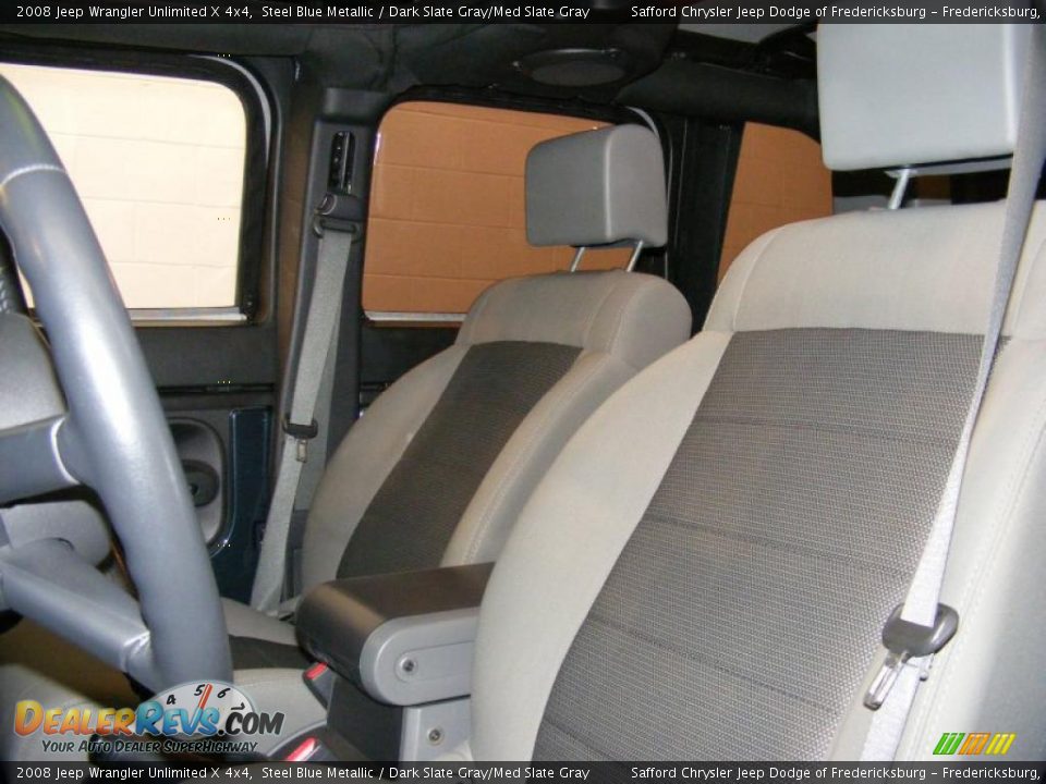 2008 Jeep Wrangler Unlimited X 4x4 Steel Blue Metallic / Dark Slate Gray/Med Slate Gray Photo #12